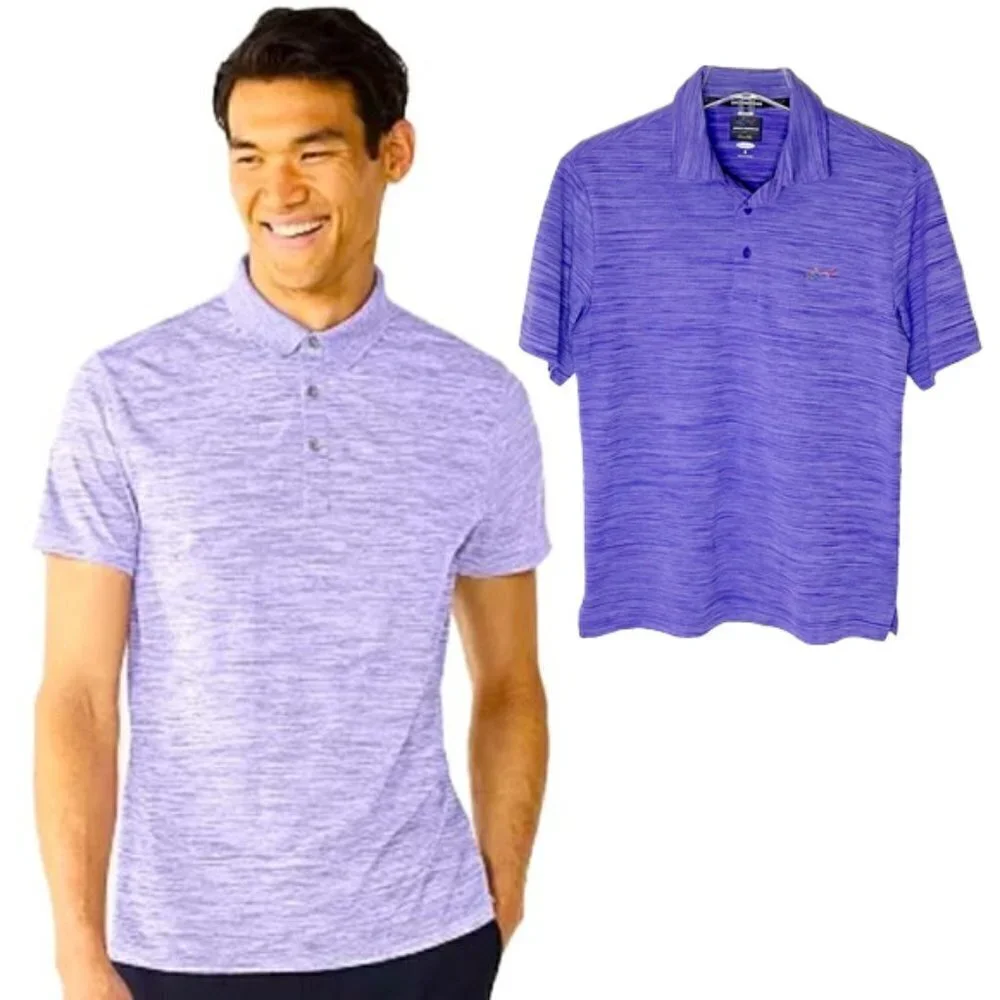 🆕 GREG NORMAN dark heathered purple golf polo Size S